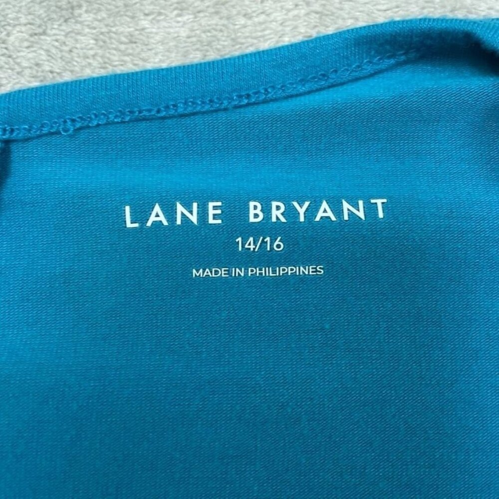 Lane Bryant Womens Blue Peplum Top 14/16 Polyester/Rayon/Spandex 6715 - Picture 6 of 7